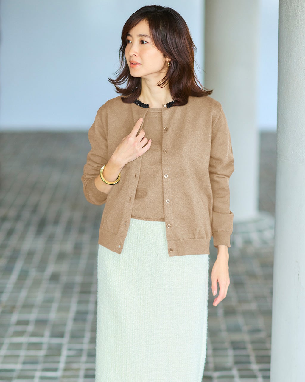 【22 OCTOBRE】(6) ビジュー ニット アンサンブル ビジューネック・アンサンブルニット/DoCLASSE