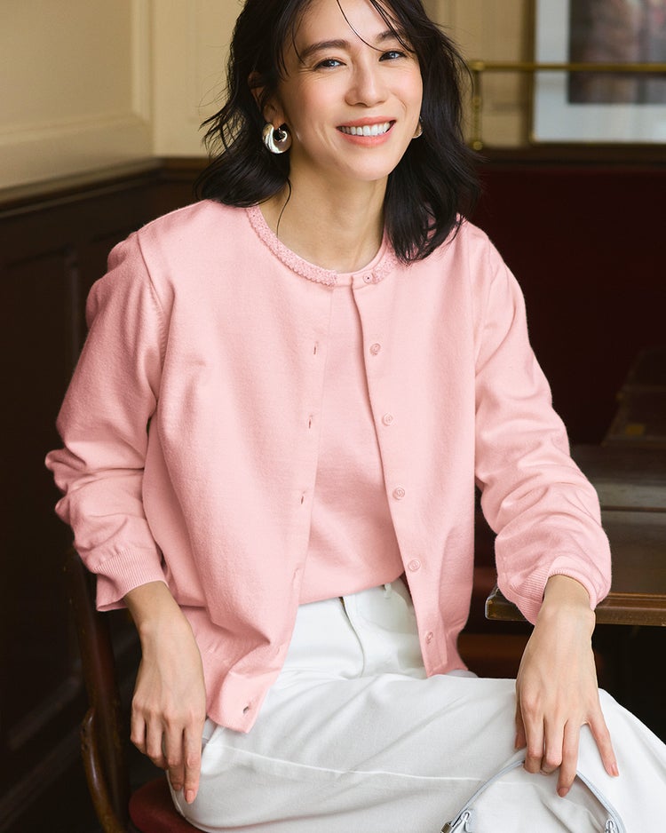 ビジューネック・アンサンブルニット 詳細画像 ソフトピンク 1