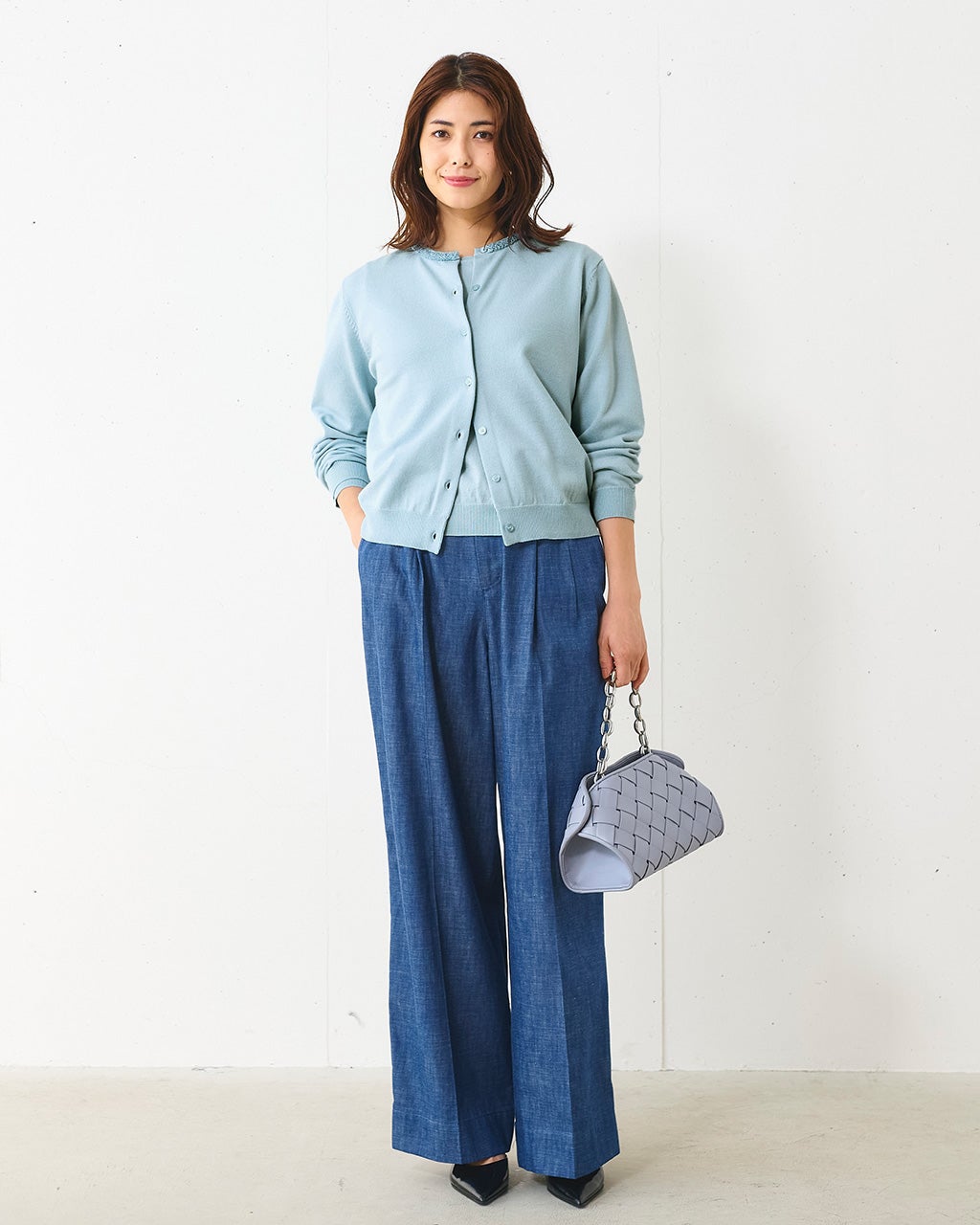 ビジューネック・アンサンブルニット/40代50代からのレディース