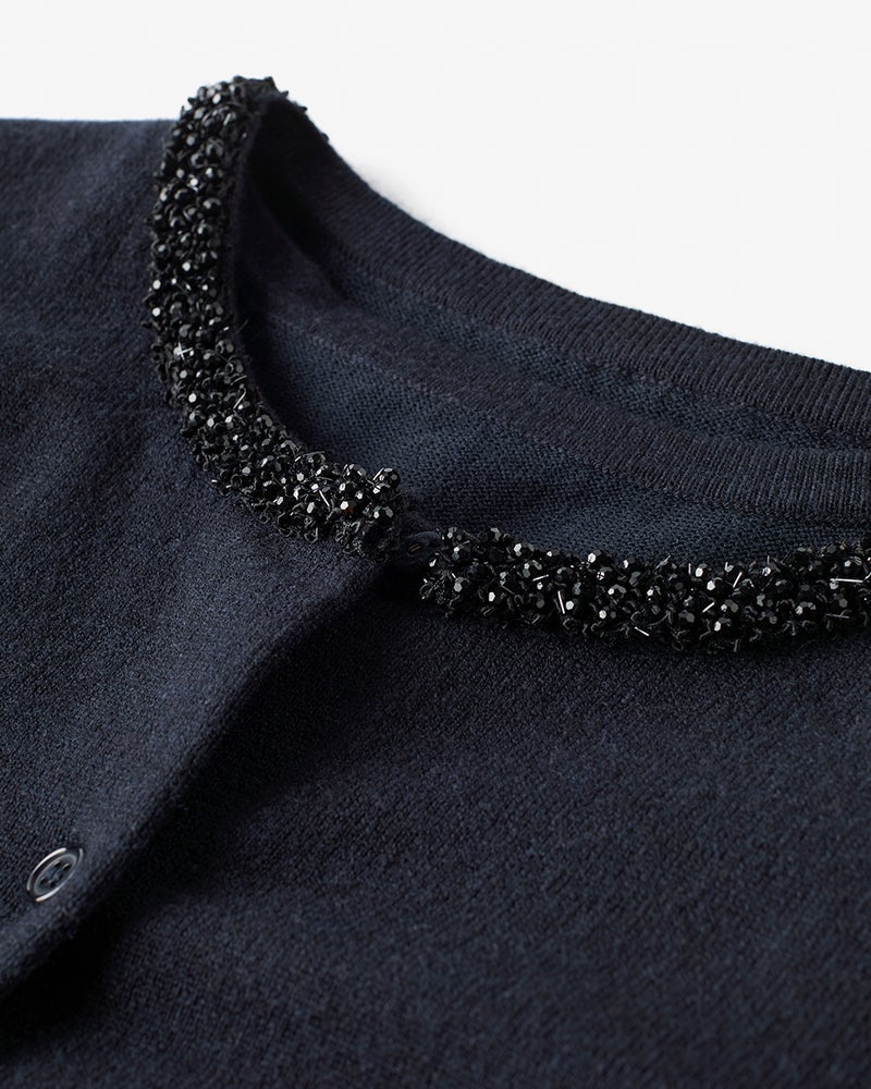 ビジューネック・アンサンブルニット 詳細画像 ネイビー 3