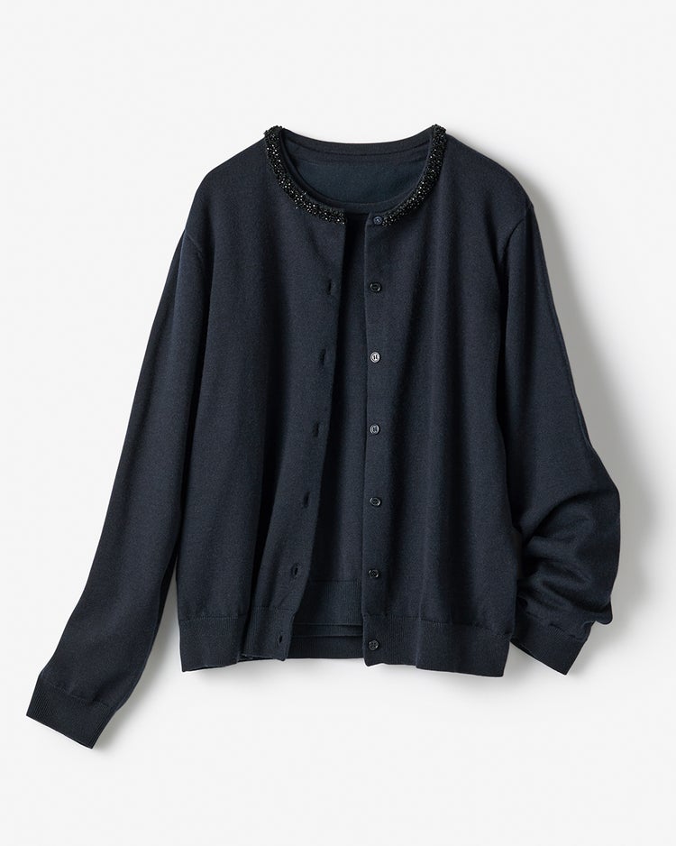 ビジューネック・アンサンブルニット 詳細画像 ネイビー 6