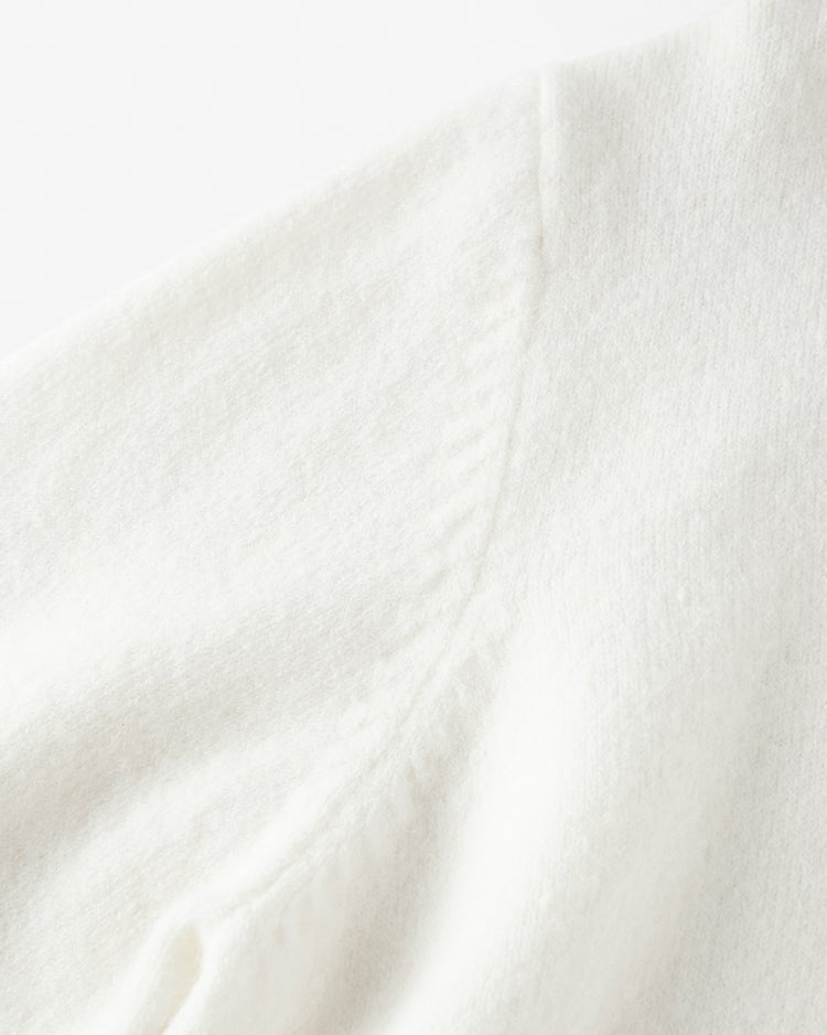 ウール混・ネックビジューカーディガン 詳細画像 オフホワイト 3