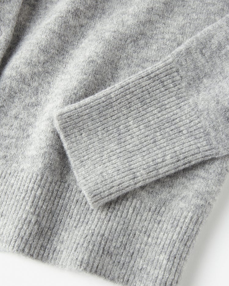 ウール混・ネックビジューカーディガン 詳細画像 ライトグレー 4