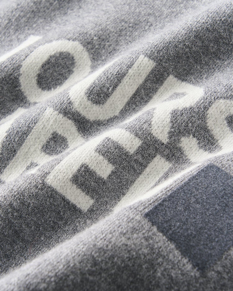 ダブルジャカード・レタリングニット 詳細画像 グレー 3