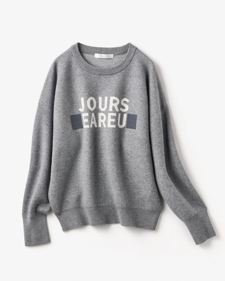 ダブルジャカード・レタリングニット 詳細画像 グレー 5