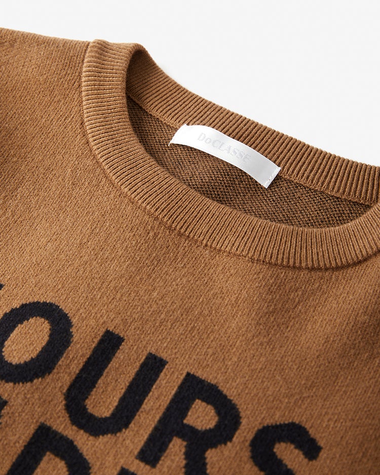 ダブルジャカード・レタリングニット 詳細画像 キャメル 2