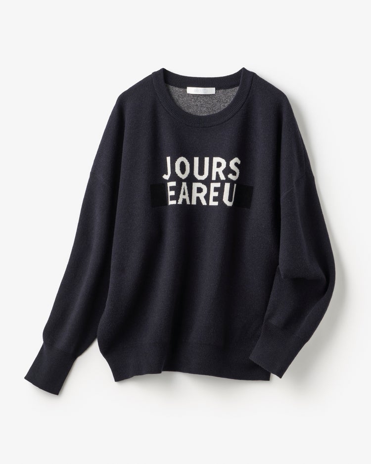 ダブルジャカード・レタリングニット 詳細画像 ネイビー 5