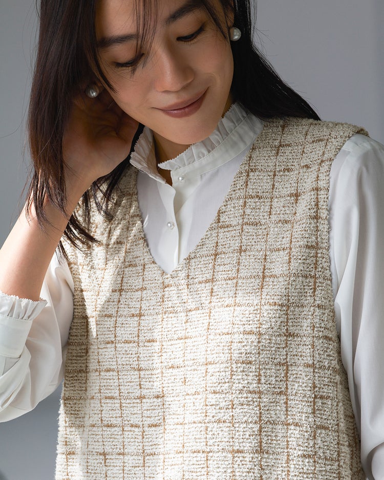 ラメチェック・ジャンパースカート 詳細画像 オフホワイト 2