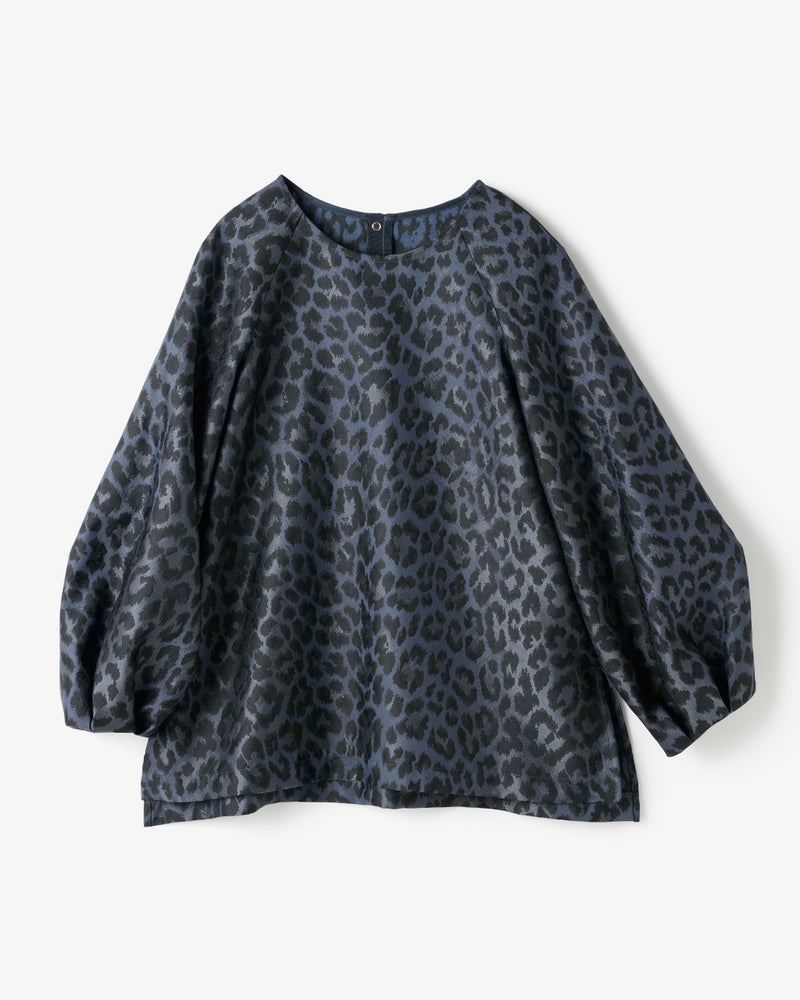 レオパードジャカード・フォルムブラウス 詳細画像 ネイビーパターン 7