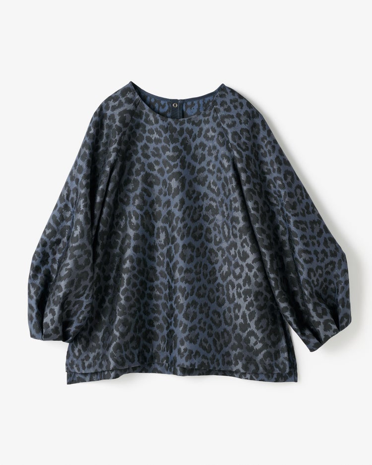 レオパードジャカード・フォルムブラウス 詳細画像 ネイビーパターン 7