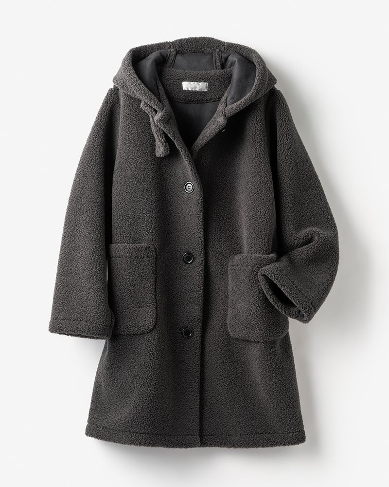 エコムートン・テディボアコート 詳細画像 チャコール 4