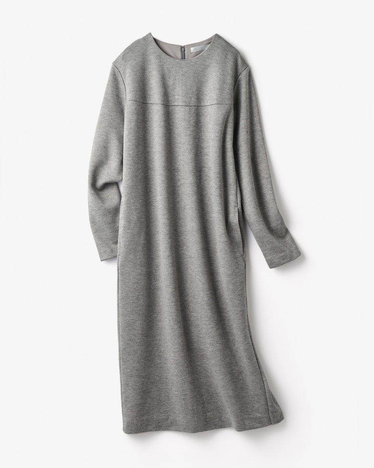 ウールタッチジャカード・サックワンピース 詳細画像 グレー 6