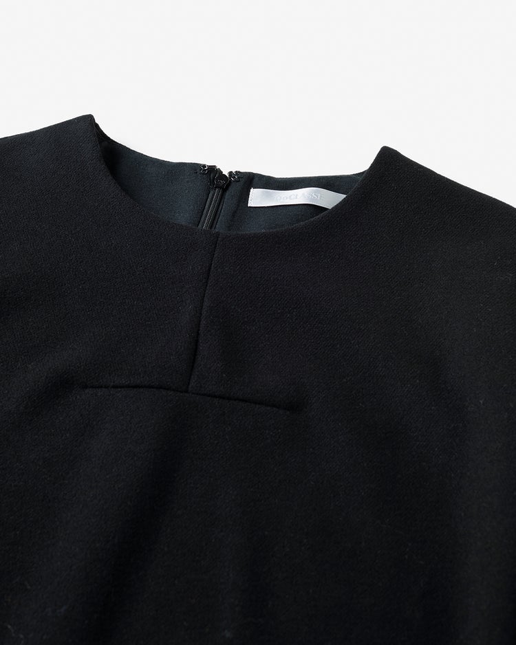 ウールタッチジャカード・サックワンピース 詳細画像 ブラック 2