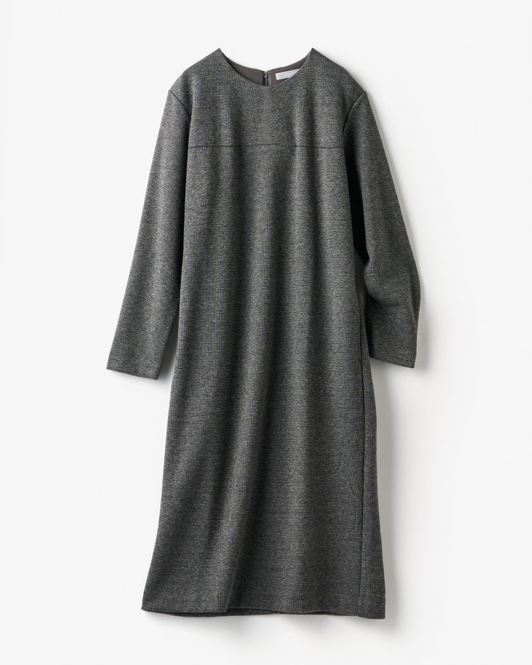 ウールタッチジャカード・サックワンピース 詳細画像 ブラックパターン 7