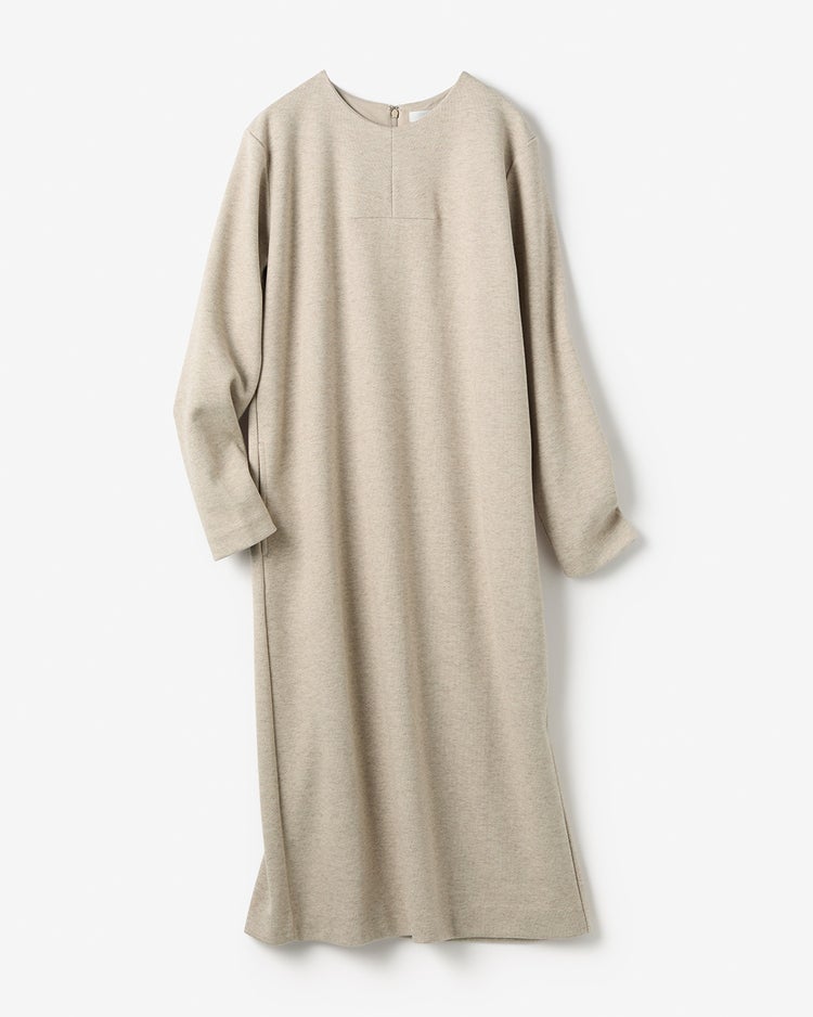 ウールタッチジャカード・サックワンピース 詳細画像 ベージュ・パターン 1