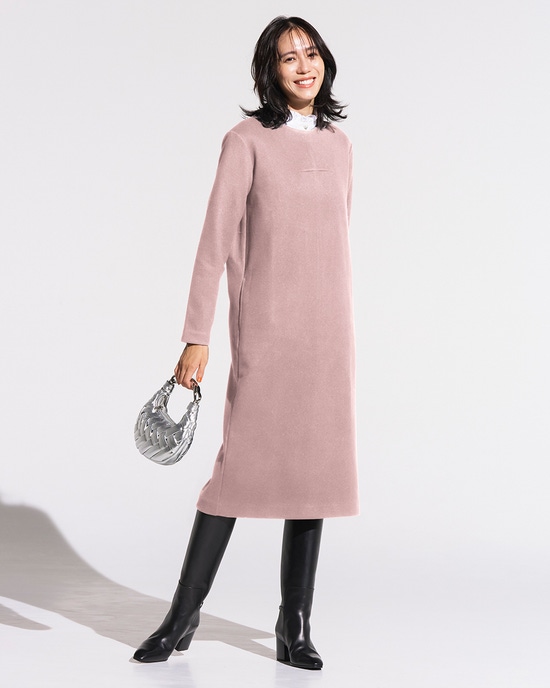 ウールタッチジャカード・サックワンピース