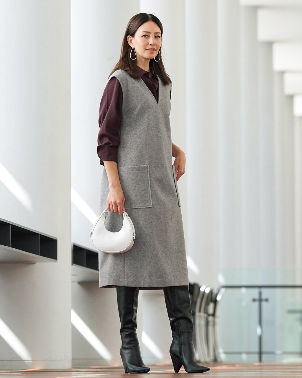 ウォームストレッチ・ジャンパースカート/40代50代からの