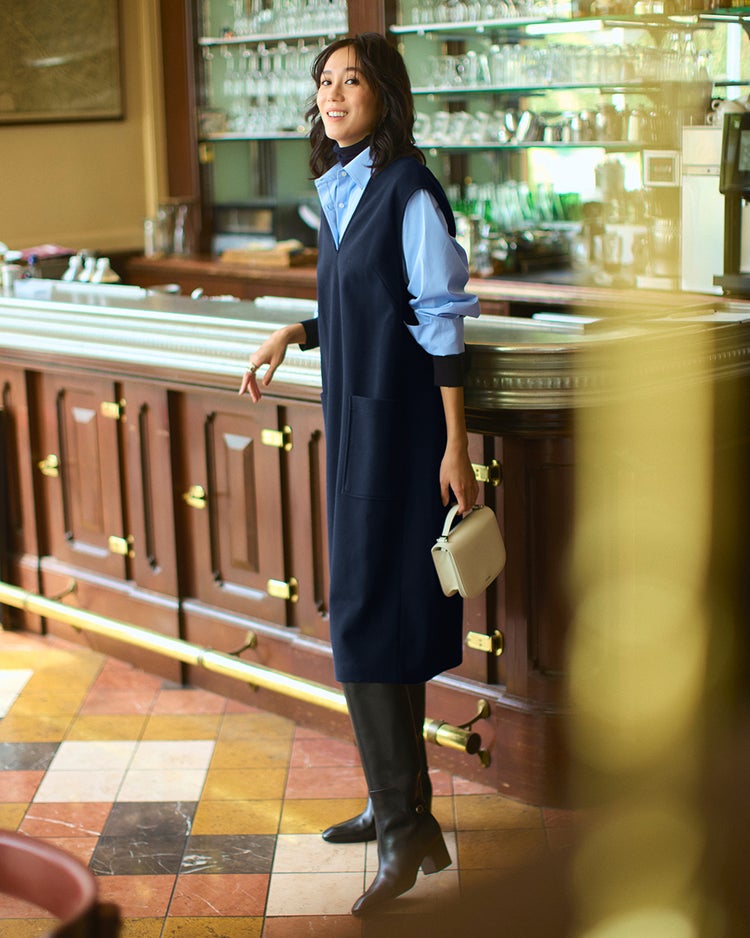 ウォームストレッチ・ジャンパースカート 詳細画像 ミッドナイトブルー 2