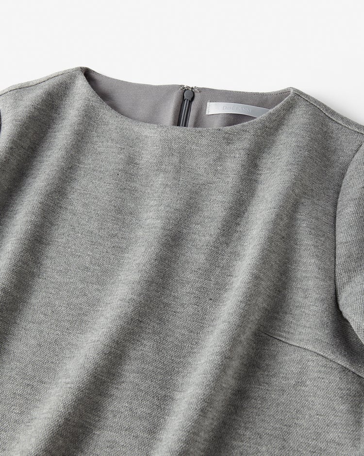 ウールタッチジャカード・Aラインワンピース 詳細画像 グレー 2