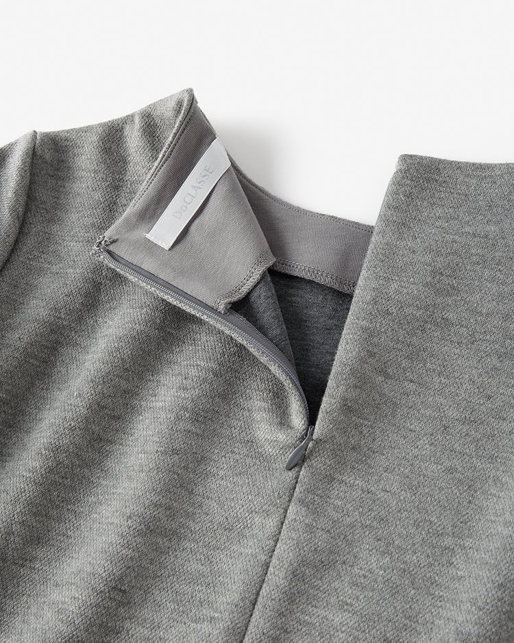 ウールタッチジャカード・Aラインワンピース 詳細画像 グレー 3