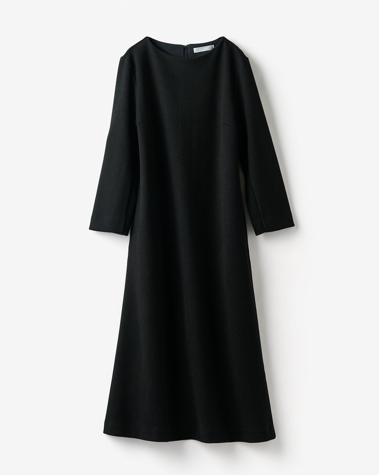 ウールタッチジャカード・Aラインワンピース 詳細画像 ブラック 3