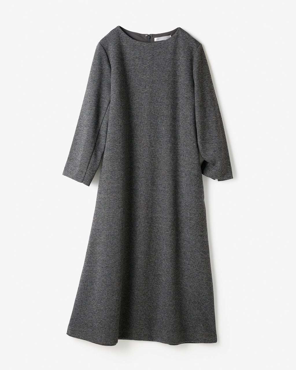 ウールタッチジャカード・Aラインワンピース/40代50代からの