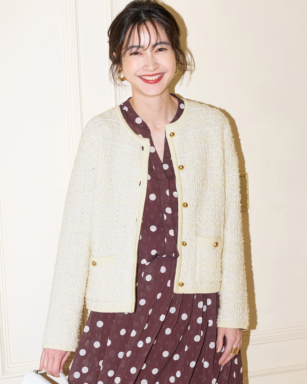 ツイーディニット・トリムジャケット/DoCLASSE