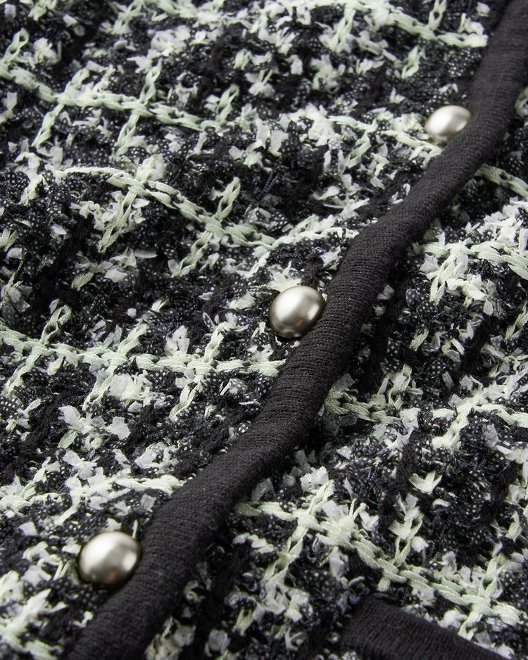ツイーディニット・トリムジャケット 詳細画像 ブラックパターン 7