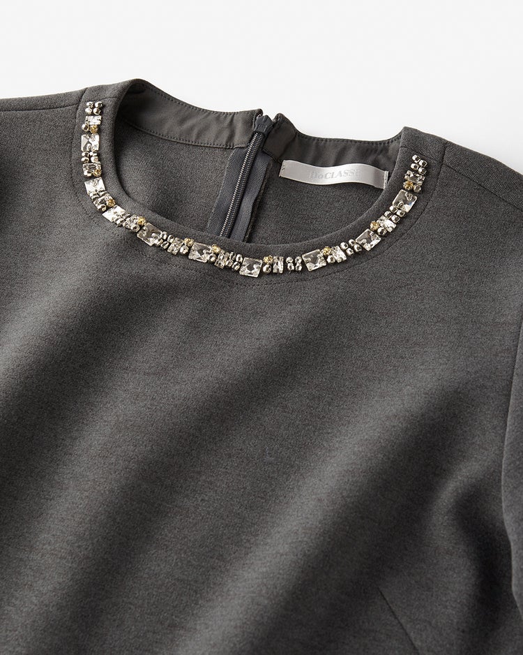 ストレッチポンチ・ビジューセットアップ 詳細画像 チャコール 3