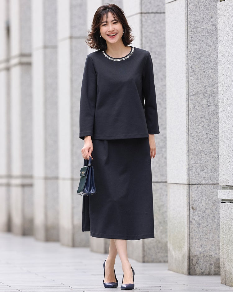 ストレッチポンチ・ビジューセットアップ 詳細画像 ミッドナイトブルー 1