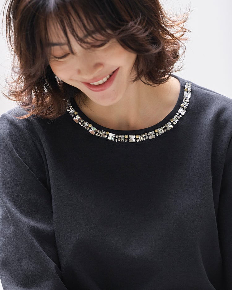 ストレッチポンチ・ビジューセットアップ 詳細画像 ミッドナイトブルー 2