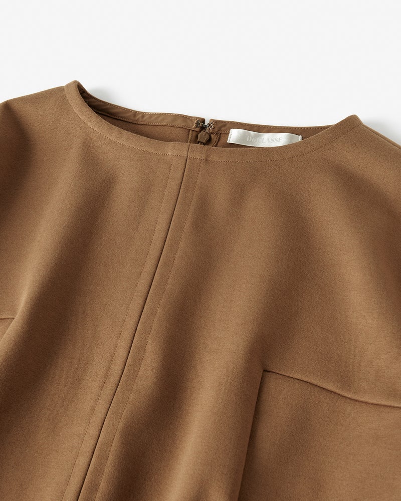 ストレッチポンチ・コクーンワンピース 詳細画像 キャメル 2