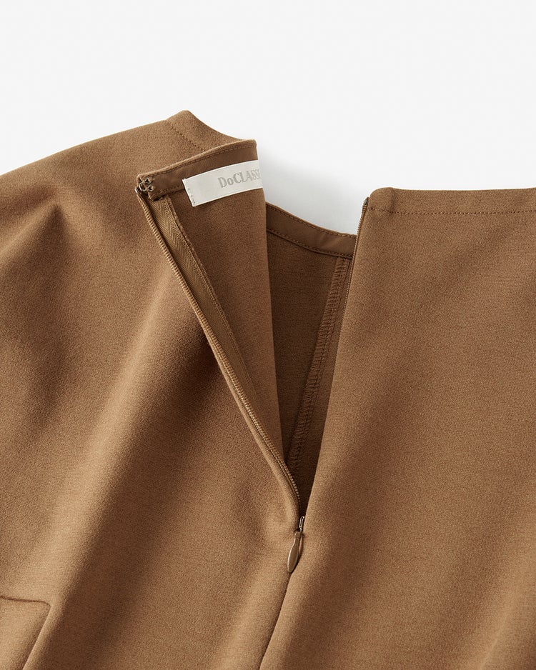 ストレッチポンチ・コクーンワンピース 詳細画像 キャメル 4