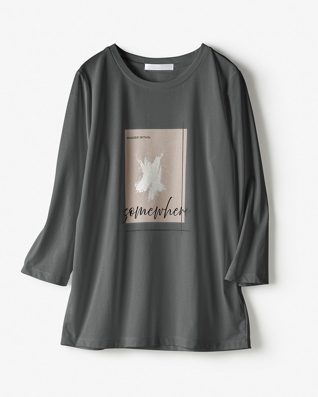 メタリックデザインTシャツ／7分袖/40代50代からのレディース