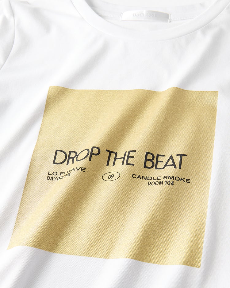 メタリックデザインＴシャツ／7分袖 詳細画像 ゴールド 2