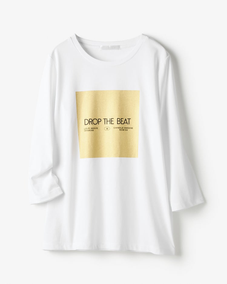 メタリックデザインＴシャツ／7分袖 詳細画像 ゴールド 4