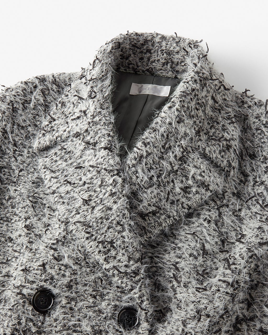 ミックスツイード・ロングチェスターコート/DoCLASSE