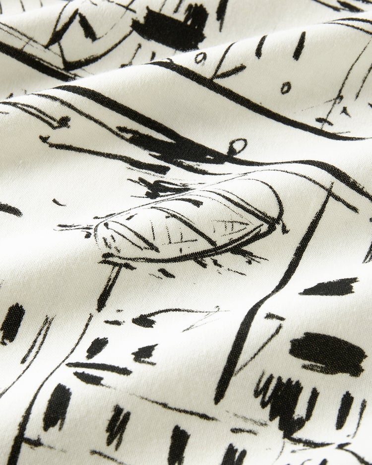 超長綿・ハイネック／柄 詳細画像 ホワイトｘブラック 4