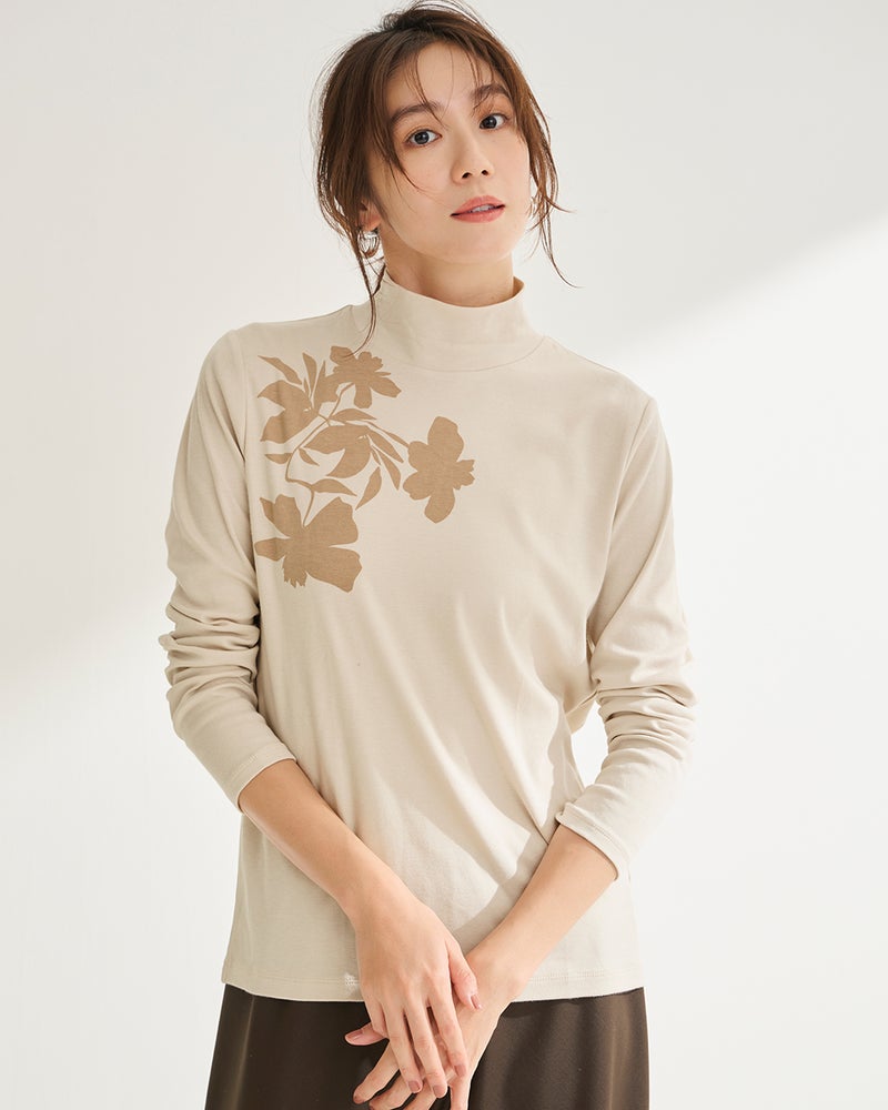 超長綿・ハイネック/プリント 詳細画像 ライトパターン 1