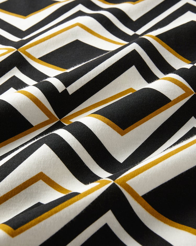 超長綿・抜け感ハイネック／総柄 詳細画像 オフホワイトｘブラック 2