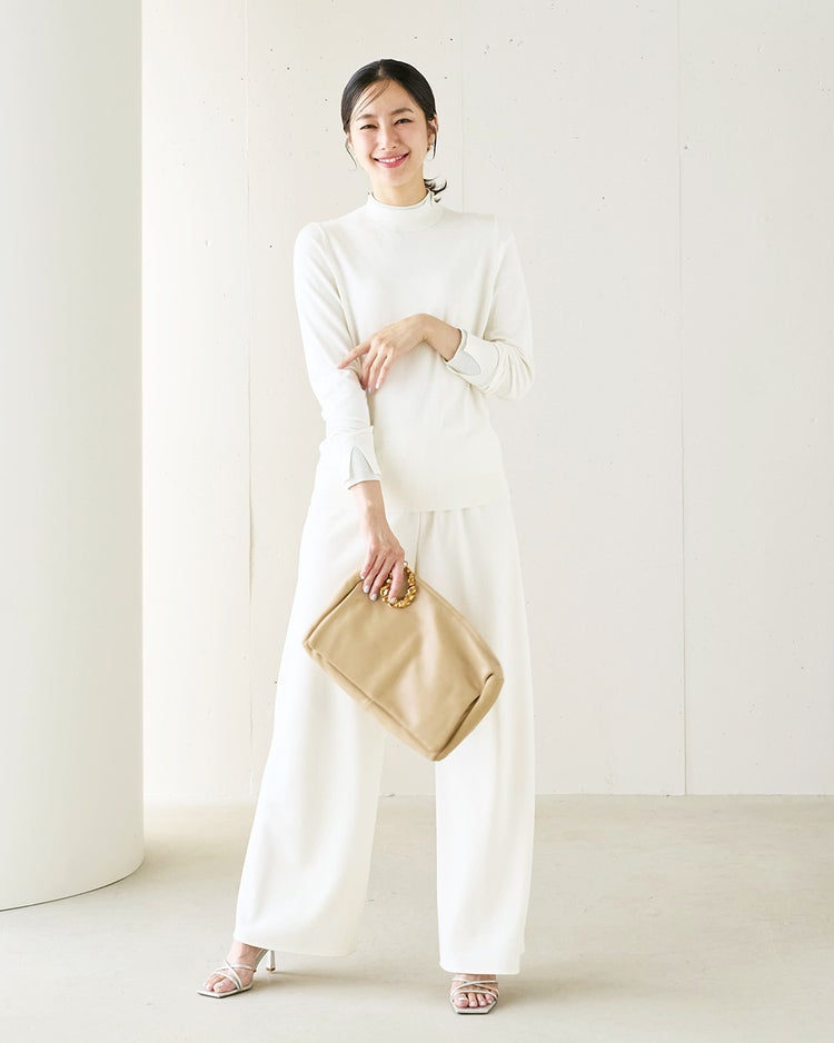 シルクフィール・レイヤード風ハイネック 詳細画像 オフホワイト 2