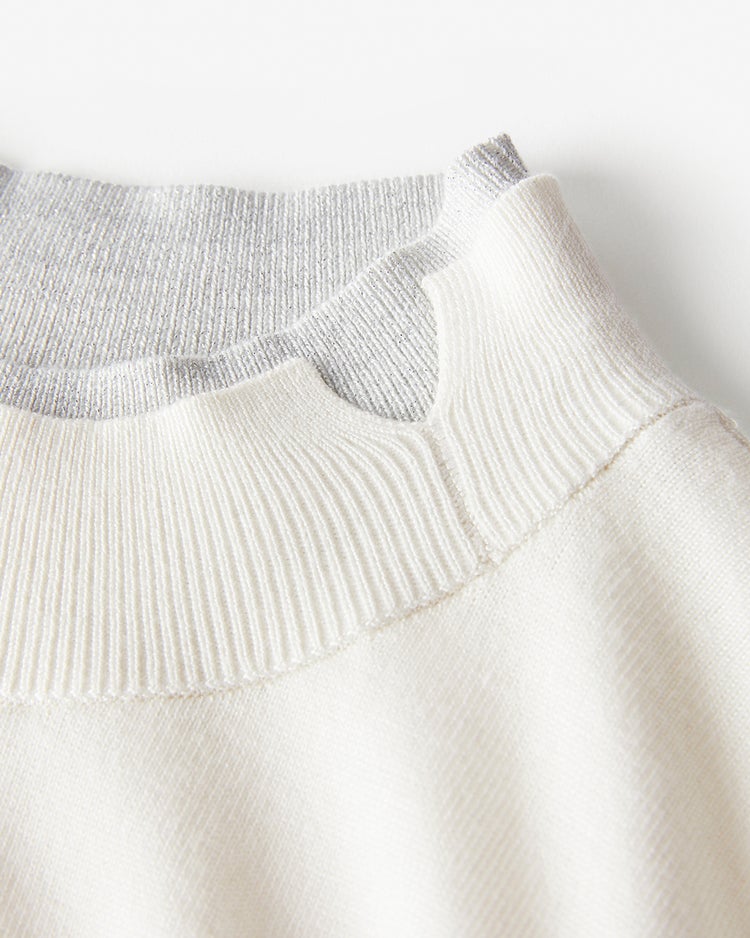 シルクフィール・レイヤード風ハイネック 詳細画像 オフホワイト 3