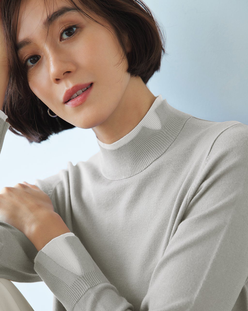 シルクフィール・レイヤード風ハイネック/DoCLASSE