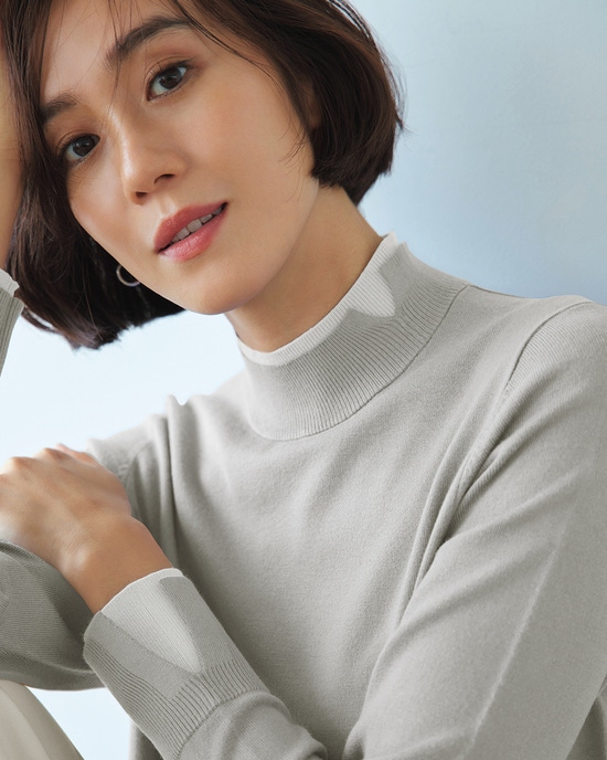 シルクフィール・レイヤード風ハイネック