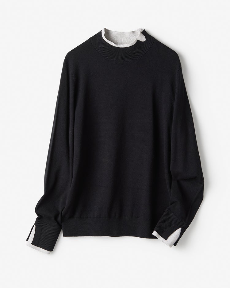 シルクフィール・レイヤード風ハイネック 詳細画像 ブラック 5