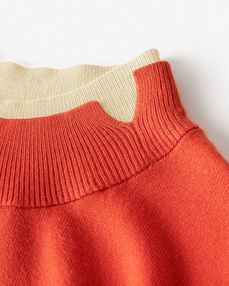 シルクフィール・レイヤード風ハイネック 詳細画像 オレンジ 2