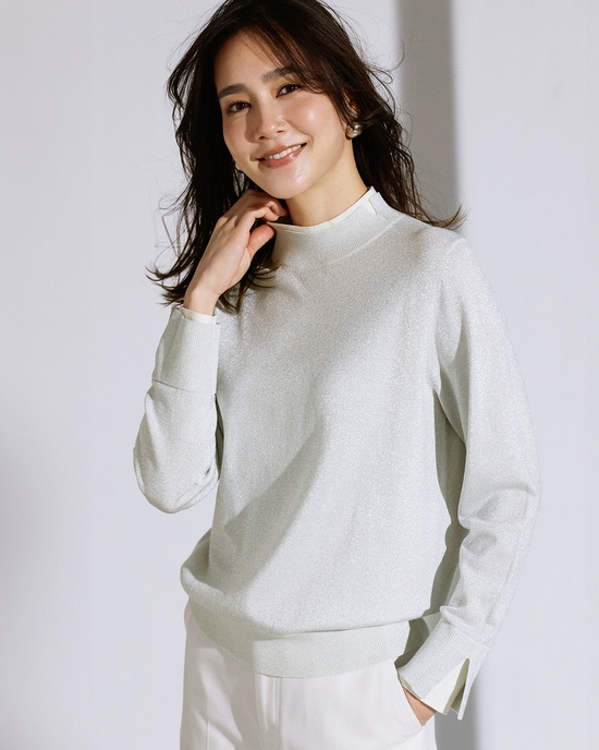 シルクフィール・レイヤード風ハイネック