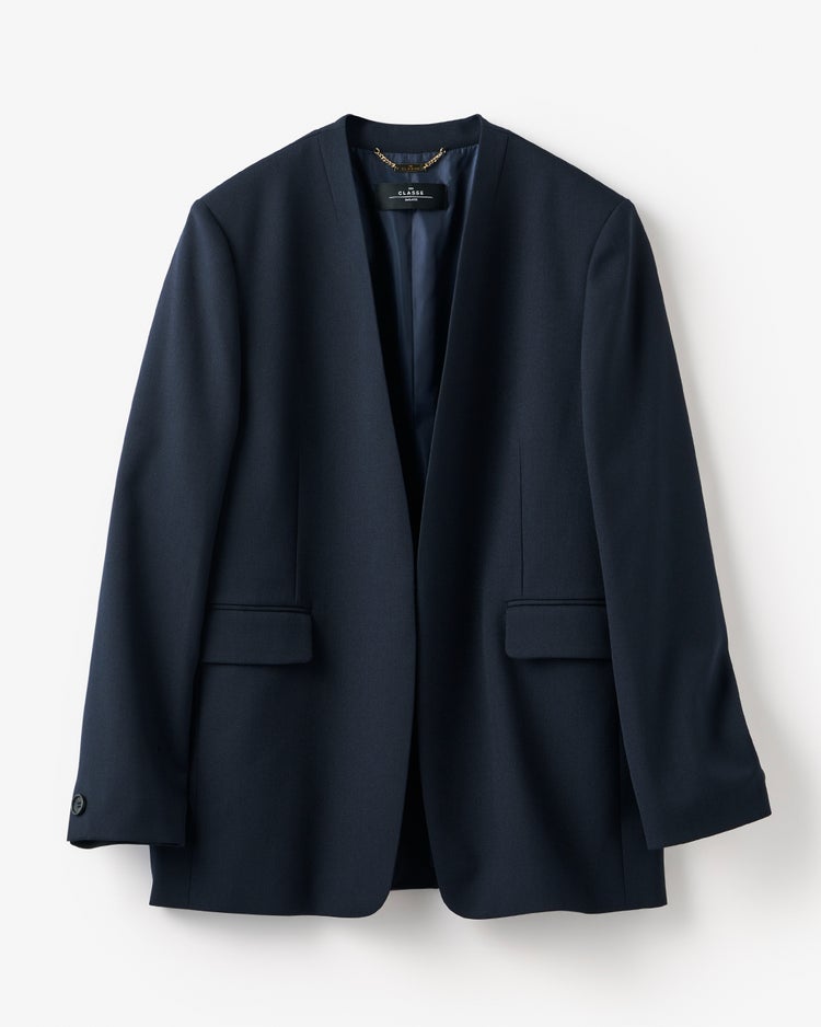 トリニティツイル・ノーカラージャケット 詳細画像 ミッドナイトブルー 4