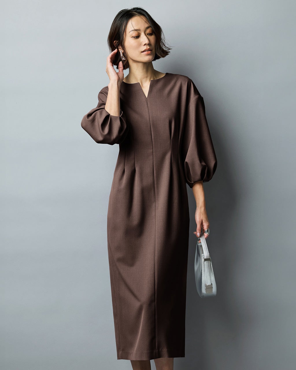 トリニティツイル・キーネックワンピース/DoCLASSE