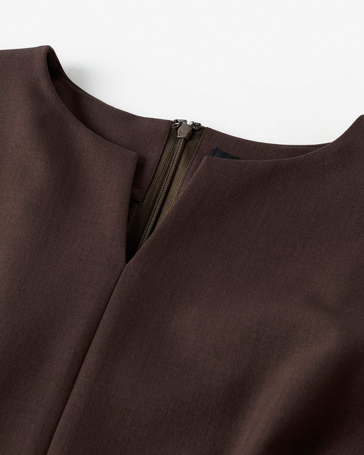 トリニティツイル・キーネックワンピース 詳細画像 ダークブラウン 3